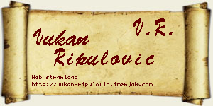 Vukan Ripulović vizit kartica